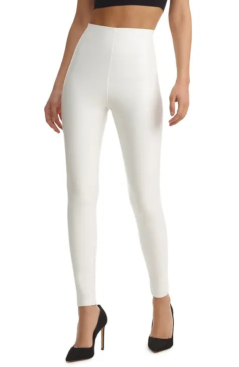 High-Waisted White Full-Length Leggings