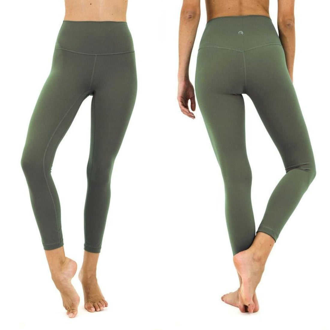 High-Waisted Olive Green Full-Length Leggings