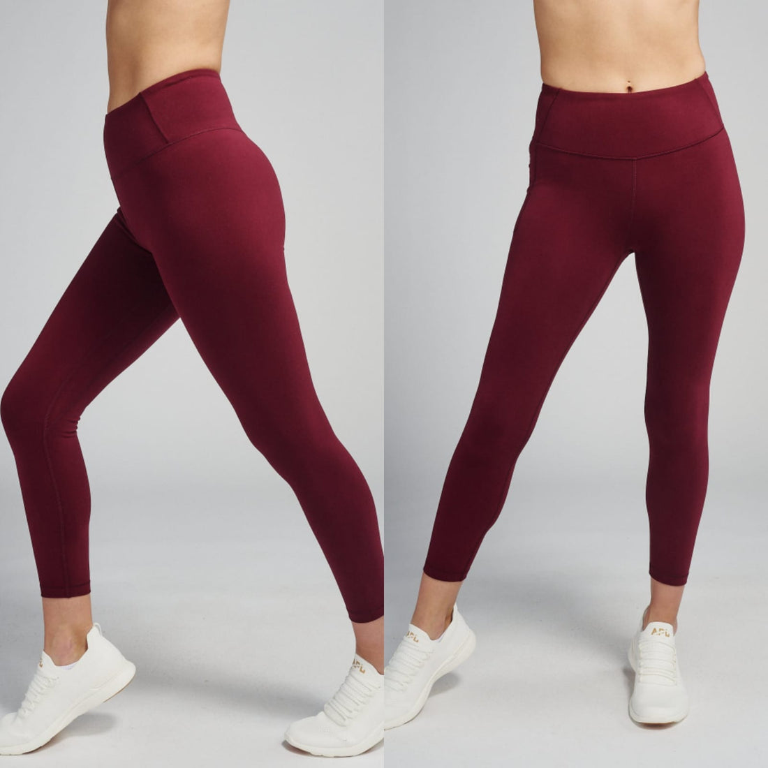 High-Waisted Burgundy Athletic Leggings