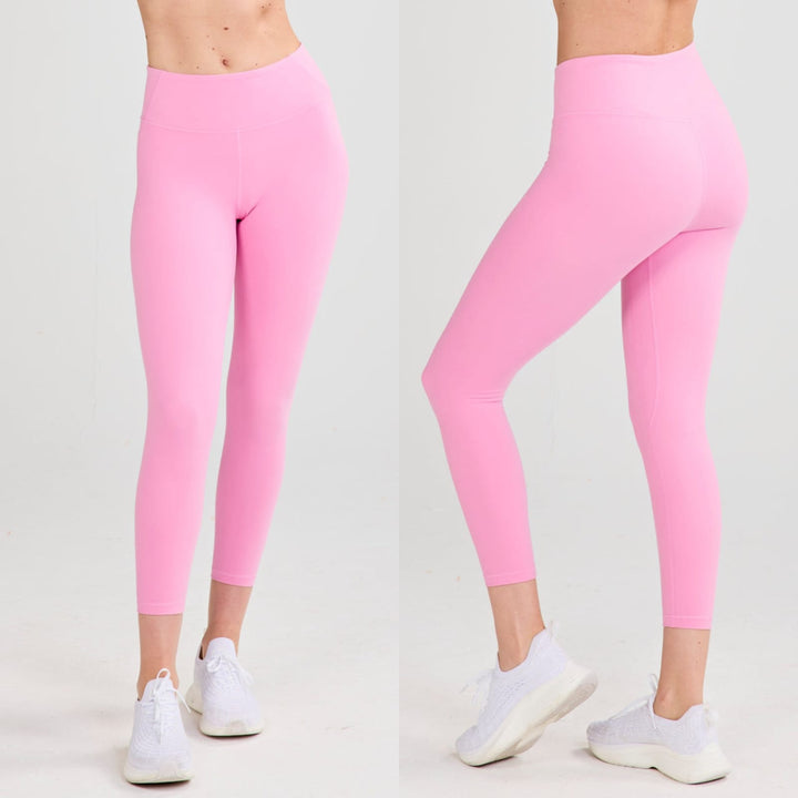 Ladies High-Waist Baby Pink Capri Leggings